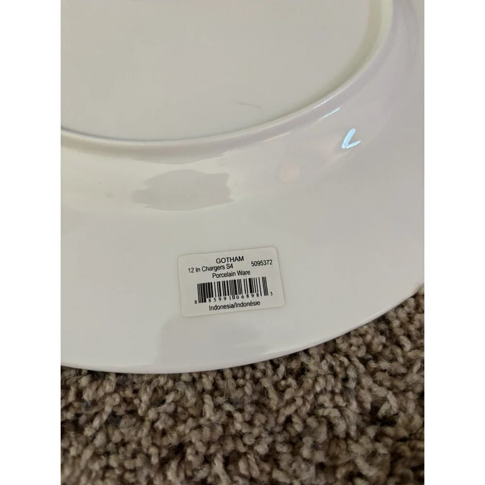 Mikasa Gotham Dinner Plate Charger Set Of 4 Blue, Red Teal, Navy New